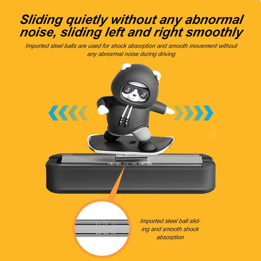 2025 New Dashboard Car Ornaments Skateboard Bear Sliding Bear Creative Car Cartoon Interior Decoration Interior Accessories