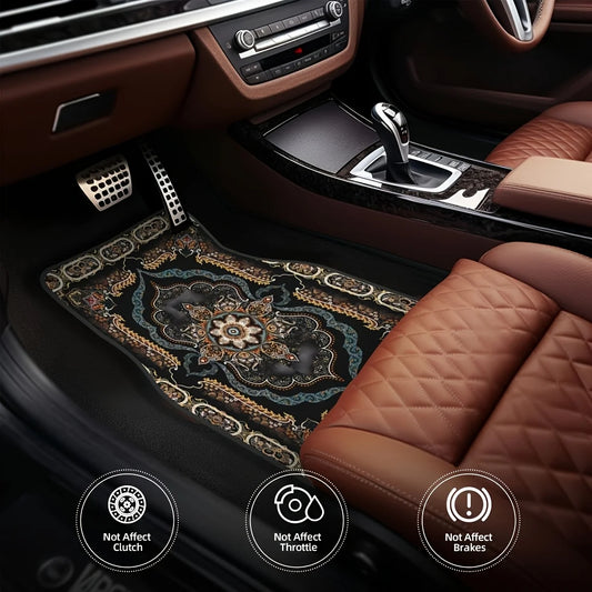 2/4pcs Car Anti Slip Mats,Car Carpets, Bohemian Style Printed Car Floor Mats, Suitable for The Front and Rear Seats of Most Cars