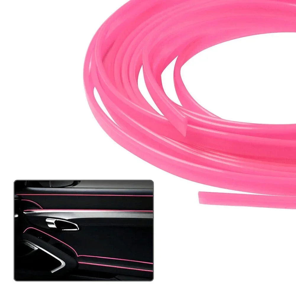 5M Car Moulding Decoration Flexible Strips Car Interior Accessories Pink Point Edge Gap Door Panel Molding Line Trims