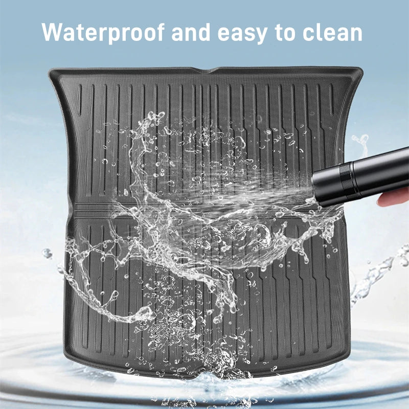 For Tesla Model Y / 3 2019-2023 Full Coverage Rear Trunk Mats TPE Rear Seat Backrest Protective Pad Cargo Liner Anti-Kick Pad