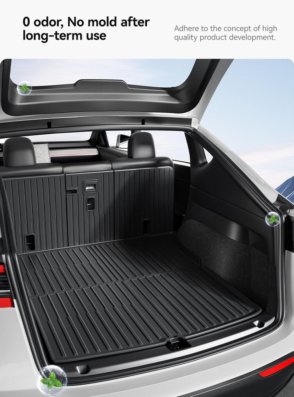 YZ TPE Car Floor Mats for Tesla Model 3 Y Highland Juniper 2019-2025 Luggage Mat Set Four Seasons Waterproof Anti-slip Trunk Mat