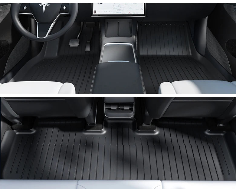 YZ TPE Car Floor Mats for Tesla Model 3 Y Highland Juniper 2019-2025 Luggage Mat Set Four Seasons Waterproof Anti-slip Trunk Mat