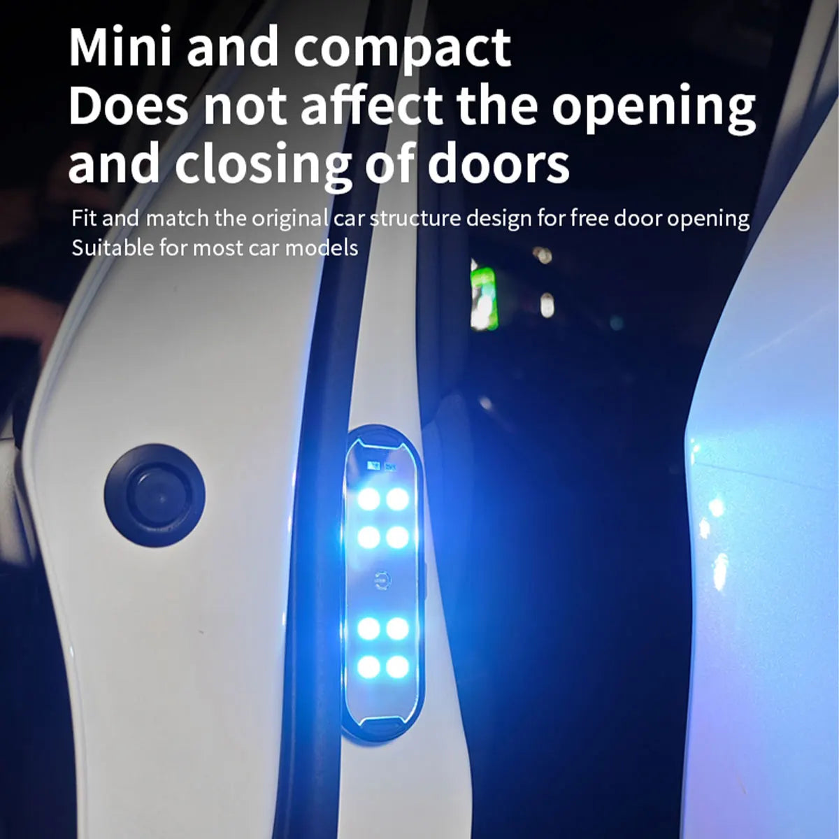 2Pcs Car LED Door Lights RGB Led Wireless Door Warning Lights USB Welcome Door Sill Projector Magnetic Auto Ambient Lamp Puddle