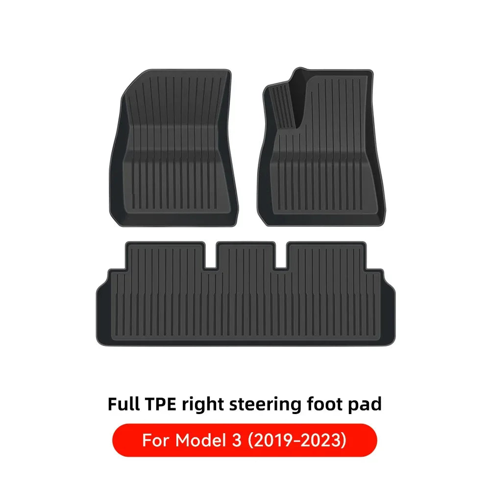 YZ TPE Car Floor Mats for Tesla Model 3 Y Highland Juniper 2019-2025 Luggage Mat Set Four Seasons Waterproof Anti-slip Trunk Mat