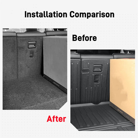 For Tesla Model Y / 3 2019-2023 Full Coverage Rear Trunk Mats TPE Rear Seat Backrest Protective Pad Cargo Liner Anti-Kick Pad