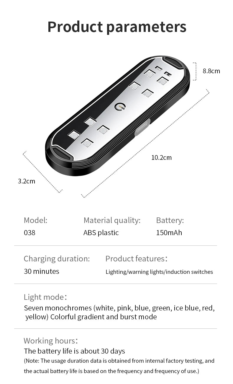 2Pcs Car LED Door Lights RGB Led Wireless Door Warning Lights USB Welcome Door Sill Projector Magnetic Auto Ambient Lamp Puddle