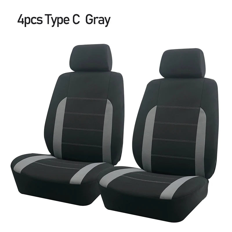 AUTO PLUS Sports Universal Polyester Car Seat Cover Set Fit Most Car Plain Fabric Bicolor Stylish Car Accessories Seat Protector