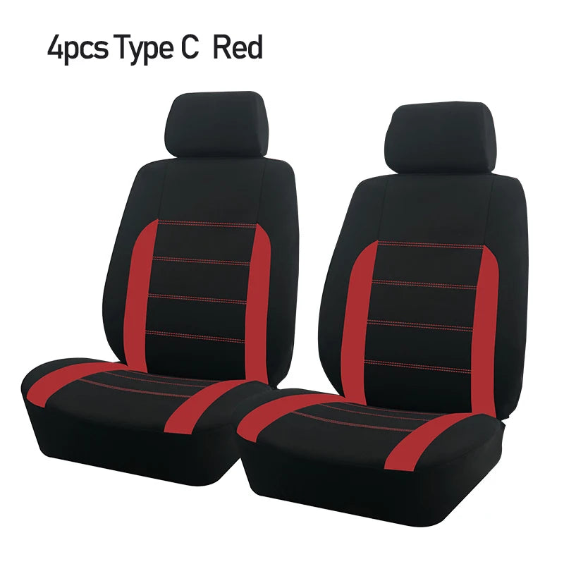 AUTO PLUS Sports Universal Polyester Car Seat Cover Set Fit Most Car Plain Fabric Bicolor Stylish Car Accessories Seat Protector
