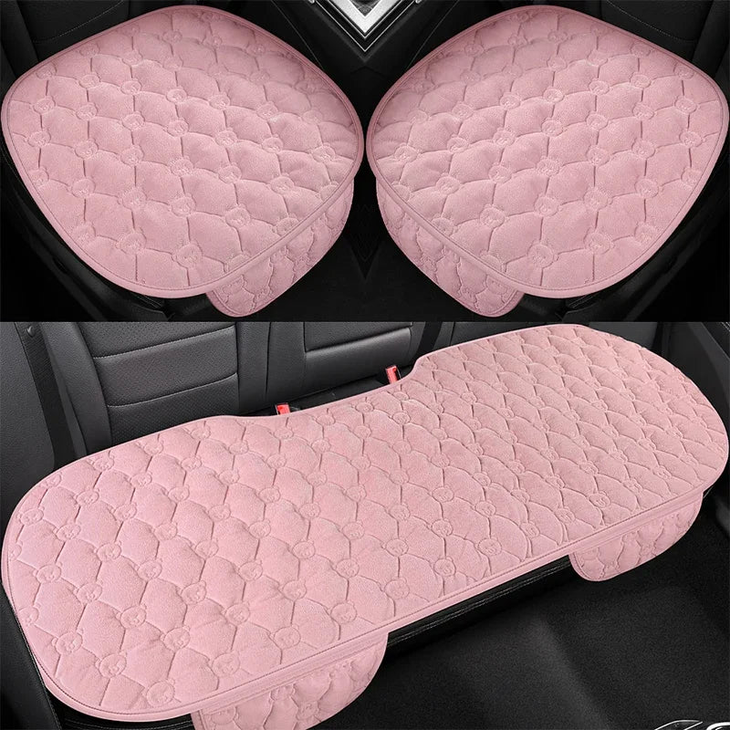 Winter Short-Pile Car Seat Cushion– Warm, Comfortable & Durable (Front / Rear Seat Cushion Available,Universal Seat Covers