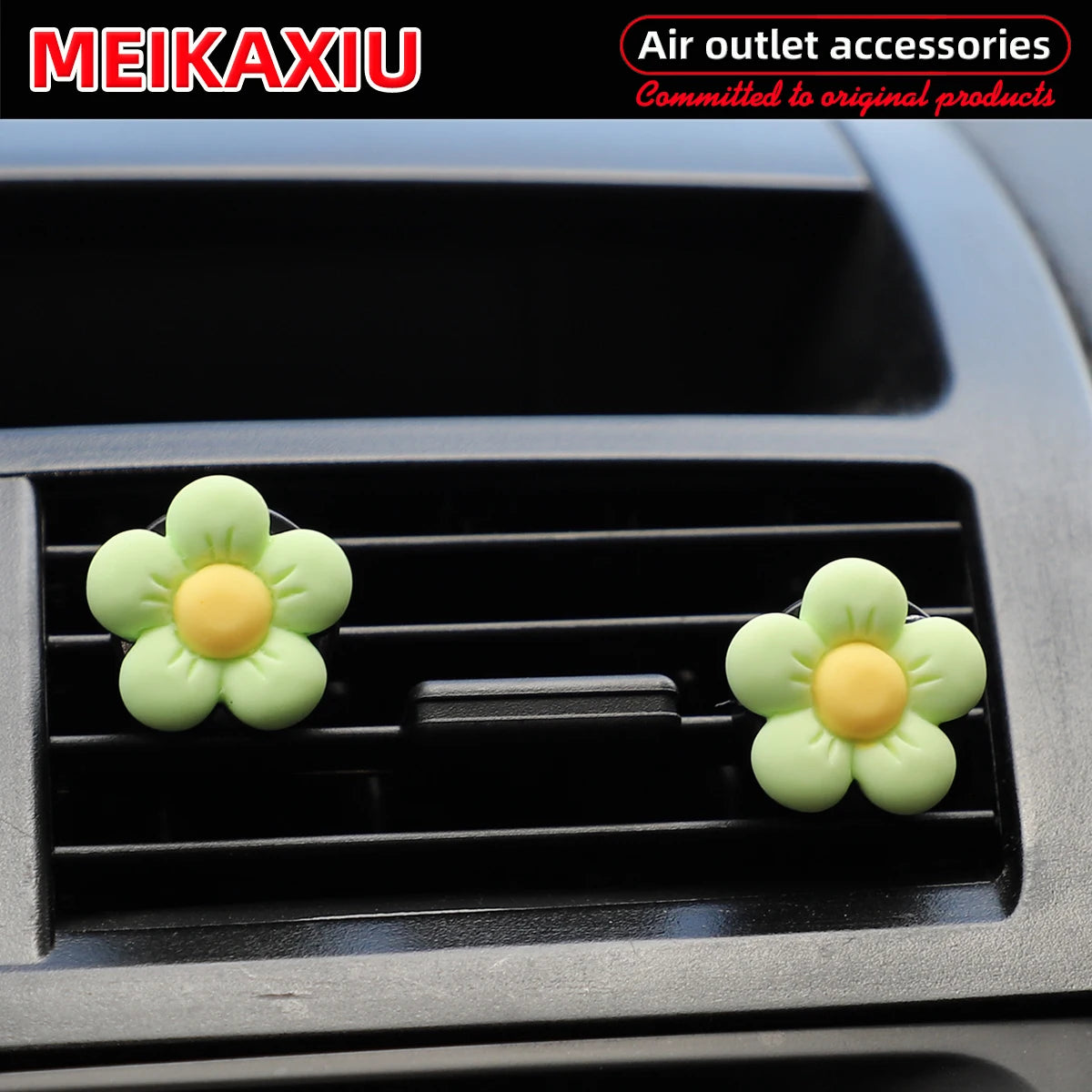 2 Pcs beautiful pink flower car air vent decoration for car interior accessories yellow, orange, blue, green, white women's