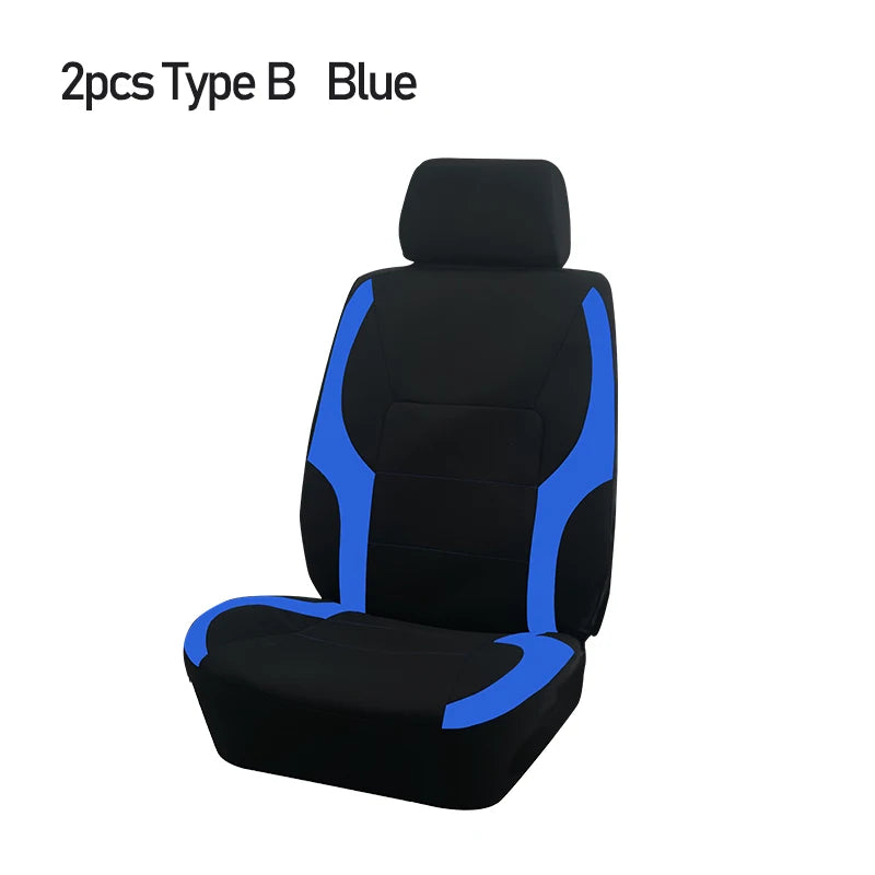 AUTO PLUS Sports Universal Polyester Car Seat Cover Set Fit Most Car Plain Fabric Bicolor Stylish Car Accessories Seat Protector