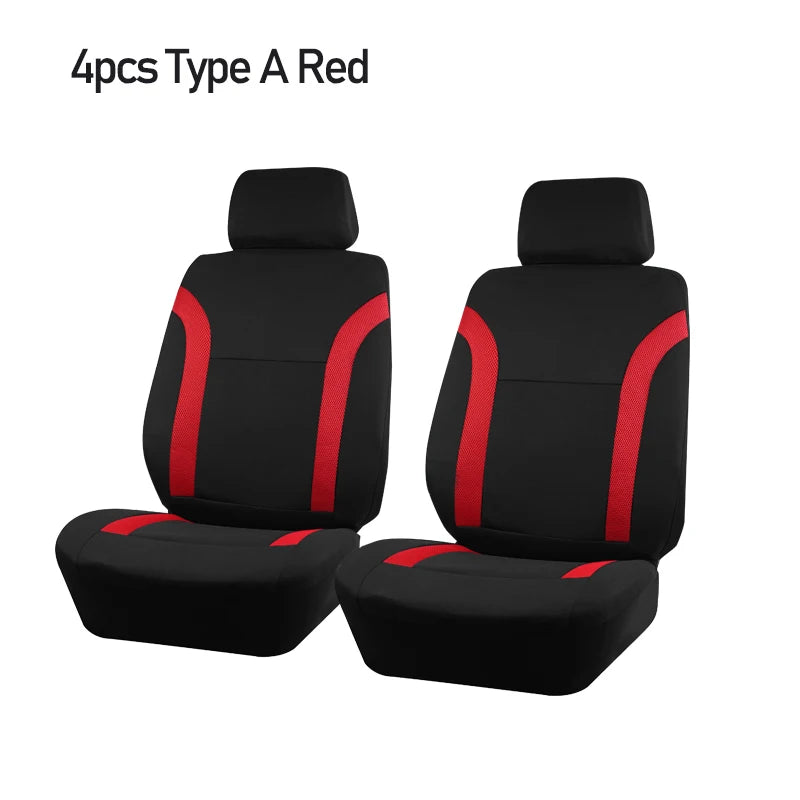 AUTO PLUS Sports Universal Polyester Car Seat Cover Set Fit Most Car Plain Fabric Bicolor Stylish Car Accessories Seat Protector