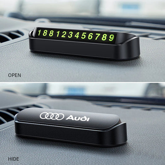 Car Temporary Parking Card Phone Number Card Plate Telephone Number Car Park Stop Automobile For Audi A4 B5 B6 A3 A5 A6 A1 A7 A8