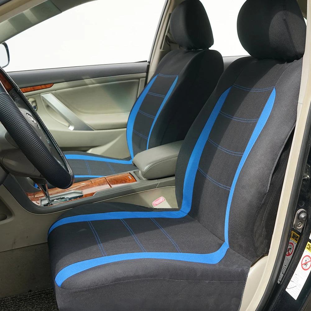 AUTO PLUS Sports Universal Polyester Car Seat Cover Set Fit Most Car Plain Fabric Bicolor Stylish Car Accessories Seat Protector