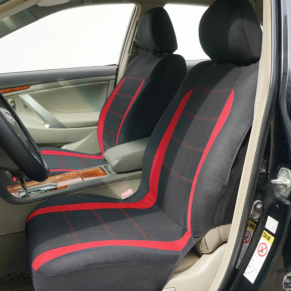 AUTO PLUS Sports Universal Polyester Car Seat Cover Set Fit Most Car Plain Fabric Bicolor Stylish Car Accessories Seat Protector