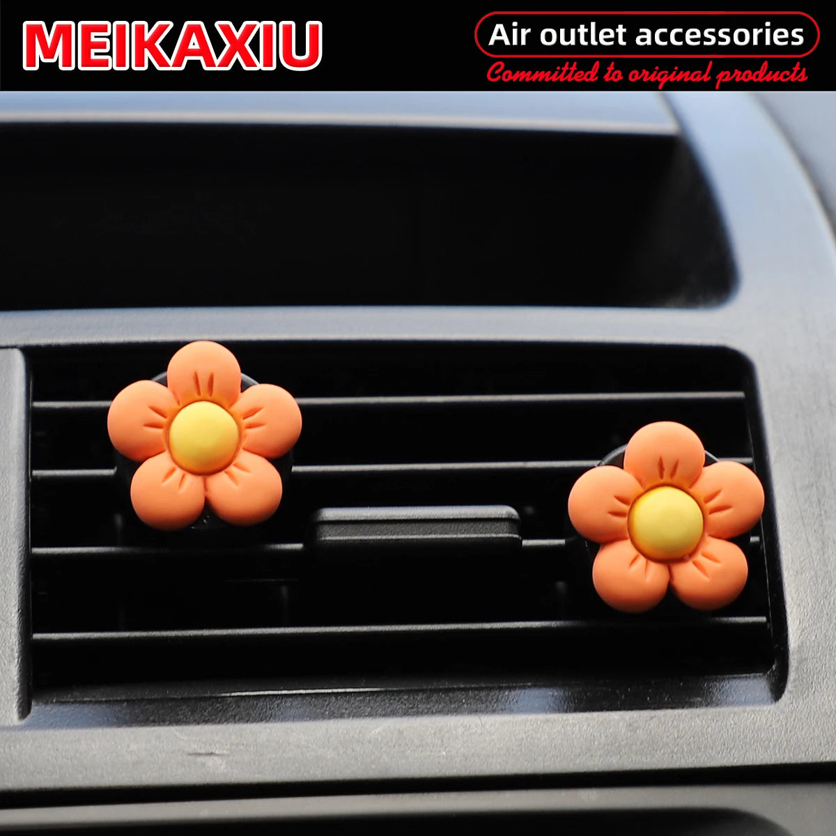 2 Pcs beautiful pink flower car air vent decoration for car interior accessories yellow, orange, blue, green, white women's