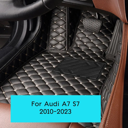 Customization Car Floor Mats Pedal Pads Special Artificial Leather Carpet For Audi A7 S7 2010-2024 Car Accessories