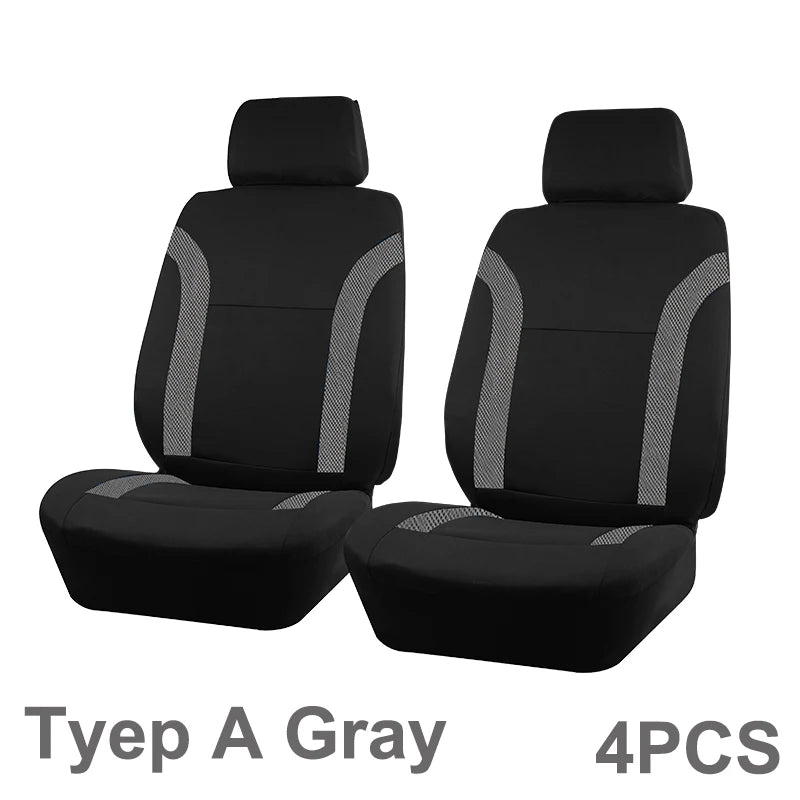 AUTO PLUS Sports Universal Polyester Car Seat Cover Set Fit Most Car Plain Fabric Bicolor Stylish Car Accessories Seat Protector