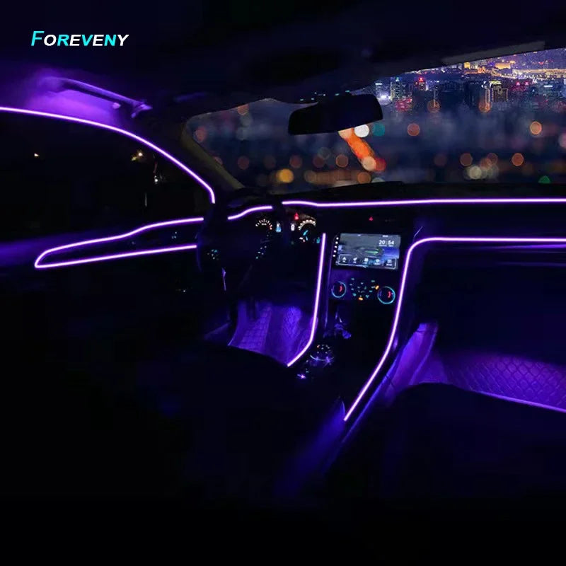 5m Car Interior Accessories Atmosphere Lamp EL Cold Light Line DIY Decorative Dashboard Console Auto LED Ambient Lights