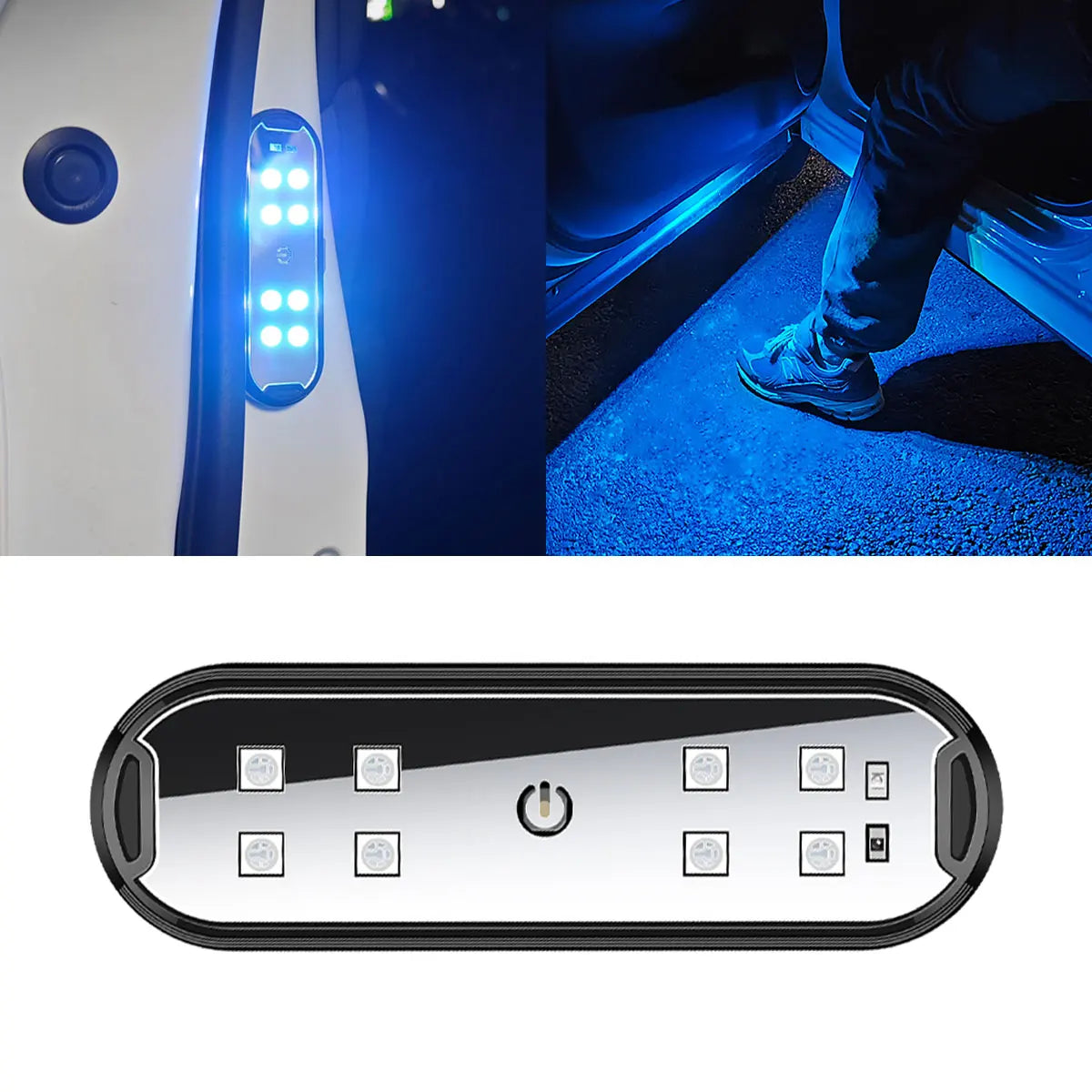 2Pcs Car LED Door Lights RGB Led Wireless Door Warning Lights USB Welcome Door Sill Projector Magnetic Auto Ambient Lamp Puddle