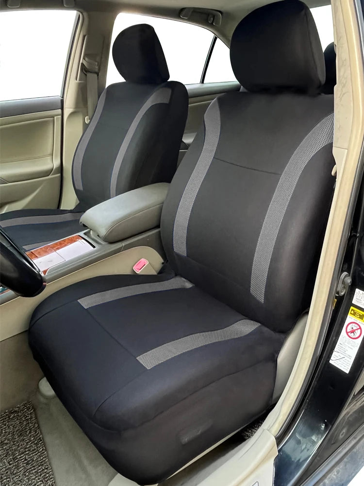 AUTO PLUS Sports Universal Polyester Car Seat Cover Set Fit Most Car Plain Fabric Bicolor Stylish Car Accessories Seat Protector
