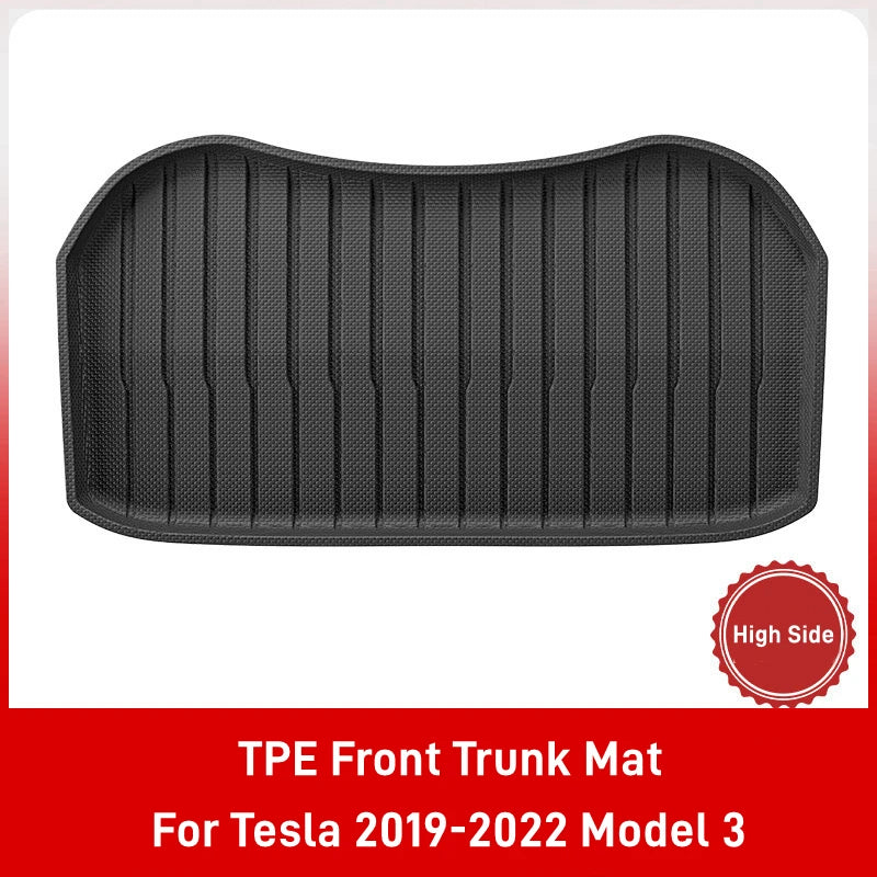 For Tesla Model Y / 3 2019-2023 Full Coverage Rear Trunk Mats TPE Rear Seat Backrest Protective Pad Cargo Liner Anti-Kick Pad