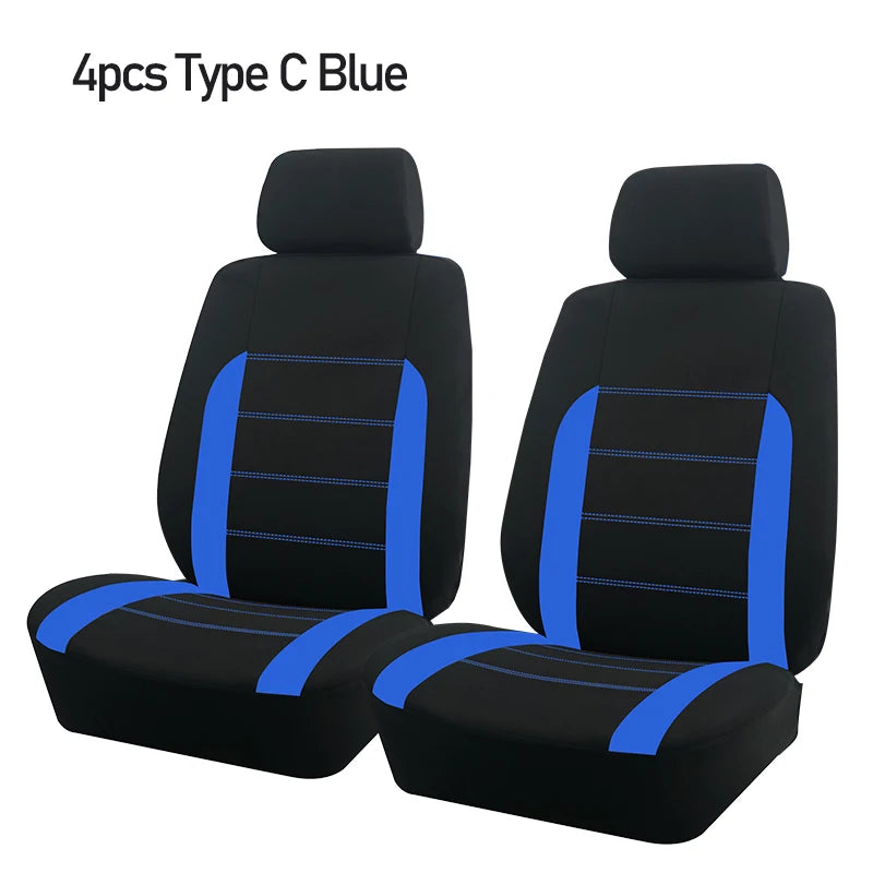 AUTO PLUS Sports Universal Polyester Car Seat Cover Set Fit Most Car Plain Fabric Bicolor Stylish Car Accessories Seat Protector