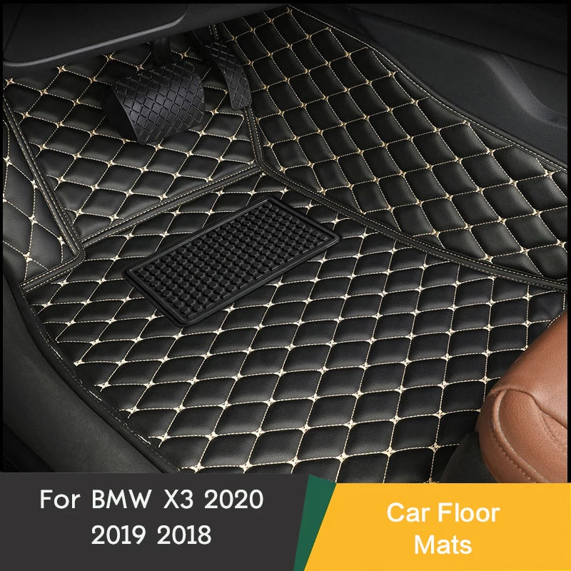 customization Car Floor Mats Pedal Pads Special Artificial Leather Carpet  For BMW X3 2018 2019 2020 Interior Car Accessories