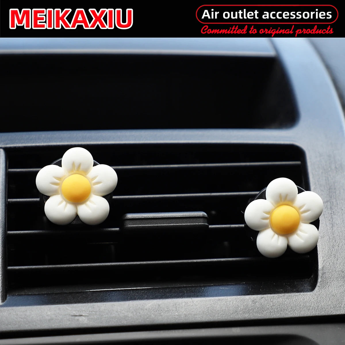2 Pcs beautiful pink flower car air vent decoration for car interior accessories yellow, orange, blue, green, white women's
