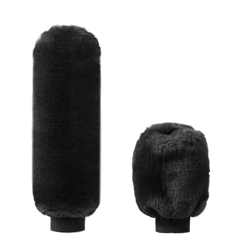 2 Pieces Of Car Plush Handbrake Cover Shift Knob Cover Autumn And Winter Car Plush Handbrake Cover Soft And Warm Handbrake Cover