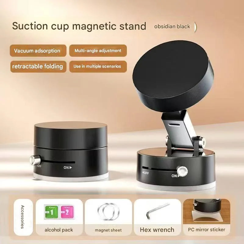 360° Rotation Vacuum Double Sided Magnetic Suction Cup Car Phone Holder Car Dashboard Mobile Cell Support Foldable Phone Bracket