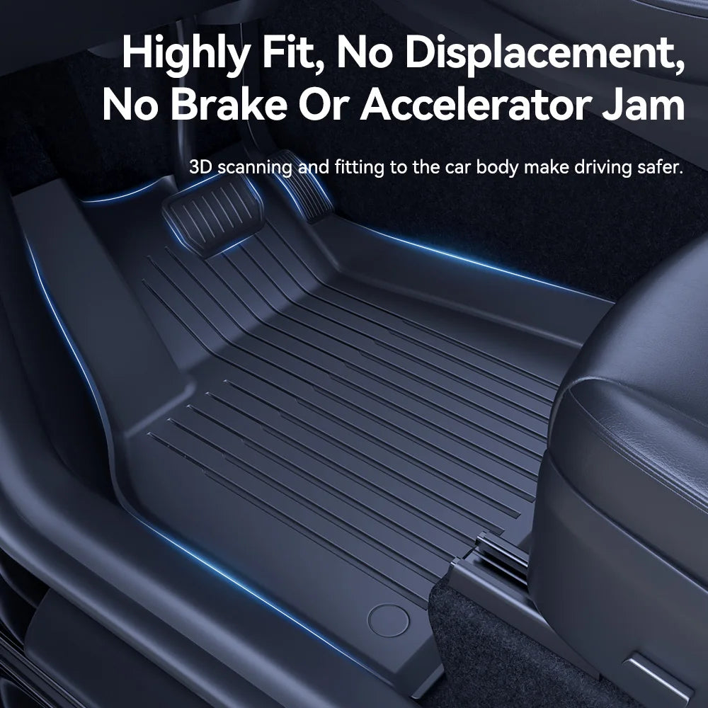 YZ TPE Car Floor Mats for Tesla Model 3 Y Highland Juniper 2019-2025 Luggage Mat Set Four Seasons Waterproof Anti-slip Trunk Mat